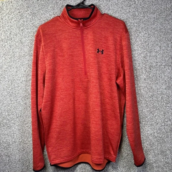 Under Armour Sweatshirt Lot of Two Mens Medium Red 1/4 Zip Fleece Pullover - Picture 7 of 8